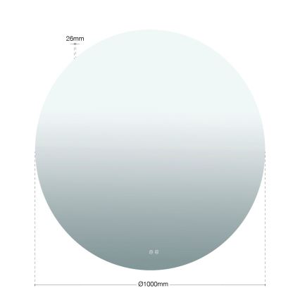 LED Łazienkowe podgrzewane lustro naścienne z podświetleniem FOCUS LED/30W/230V 3000/4200/6000K śr. 100 cm IP44