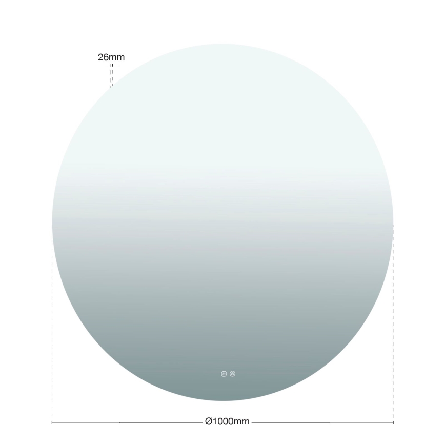 LED Łazienkowe podgrzewane lustro naścienne z podświetleniem FOCUS LED/30W/230V 3000/4200/6000K śr. 100 cm IP44