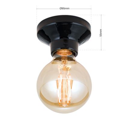 Lampa sufitowa FROST 1xE27/60W/230V czarna