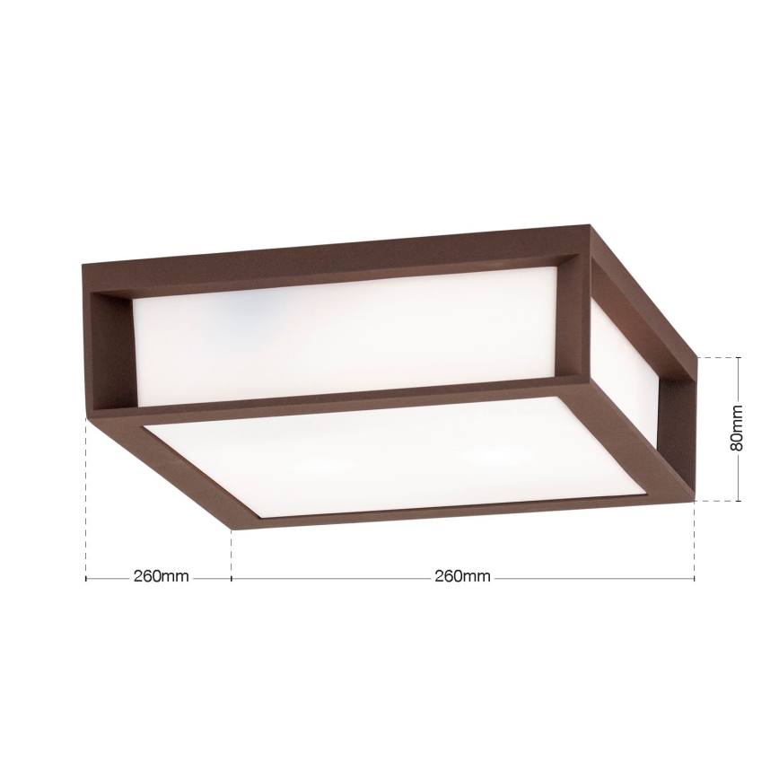 Oprawa zewnętrzna HENRY 2xE27/15W/230V 26x26 cm IP44 brązowa