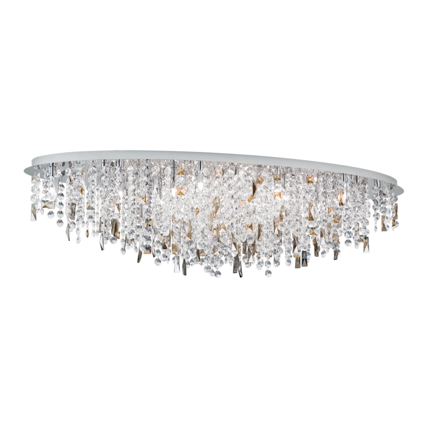 Plafon kryształowy CRYSTALRIVER 21xG9/40W/230V chrom błyszczący