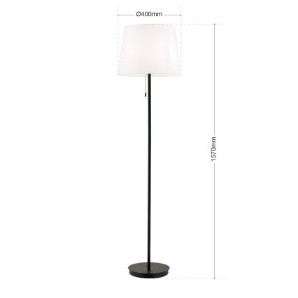 Lampa podłogowa LUDWIG 1xE27/40W/230V biała/czarna