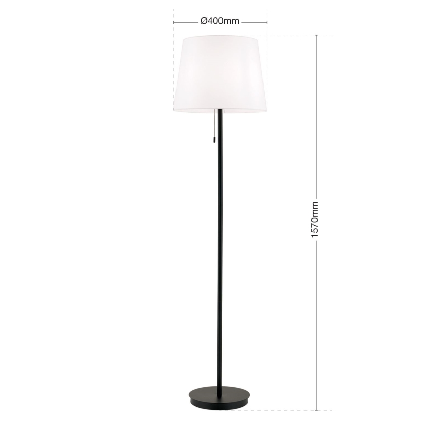 Lampa podłogowa LUDWIG 1xE27/40W/230V biała/czarna