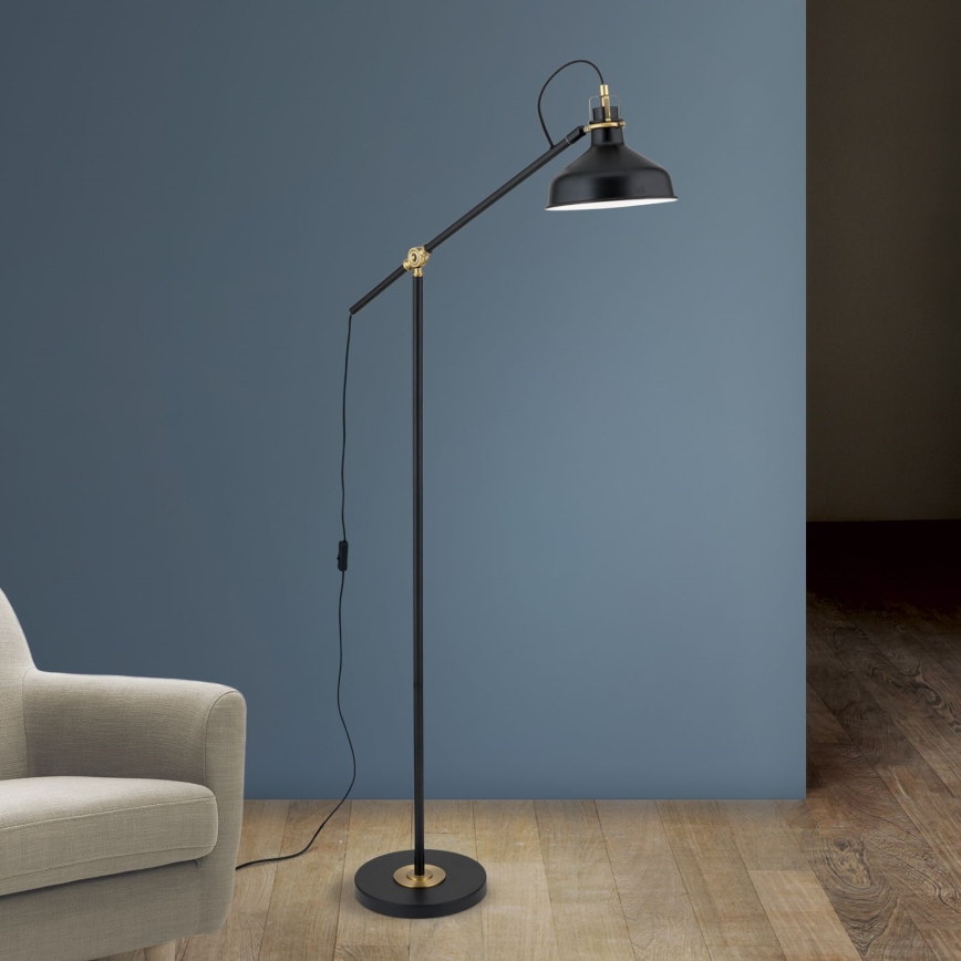 Lampa podłogowa SCHILLER 1xE27/40W/230V czarna/brąz