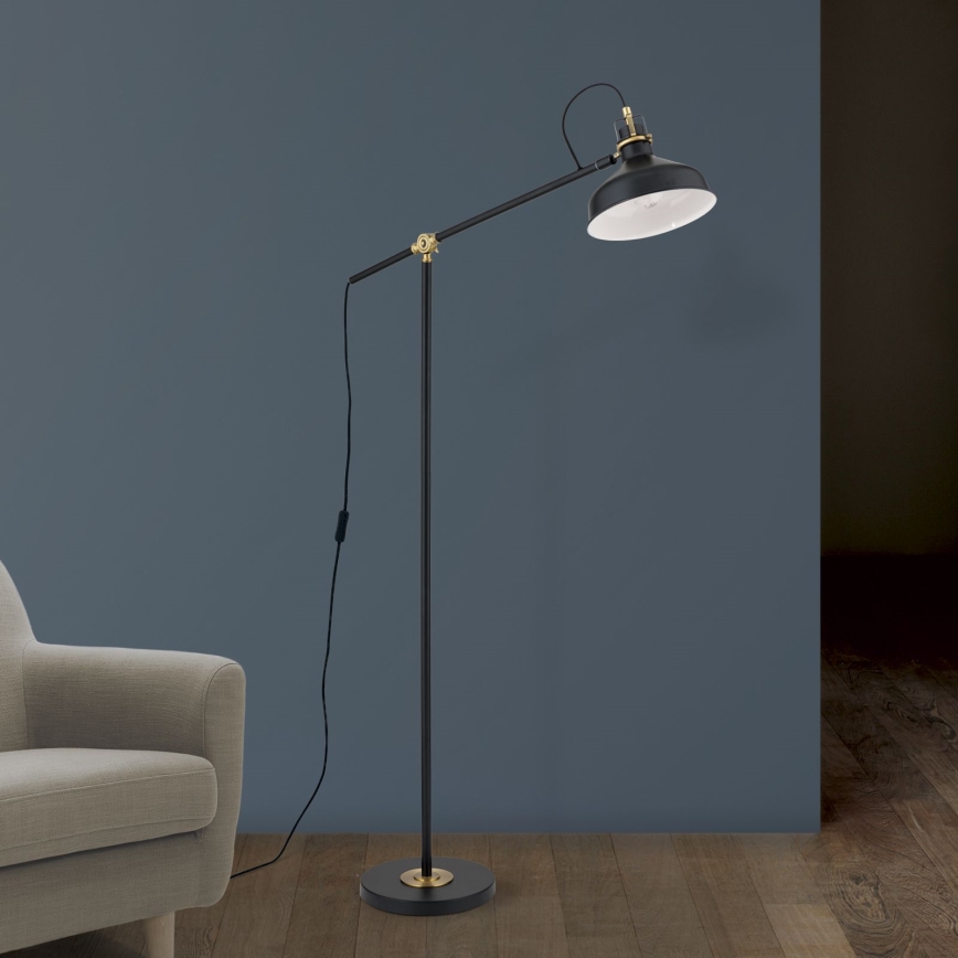 Lampa podłogowa SCHILLER 1xE27/40W/230V czarna/brąz