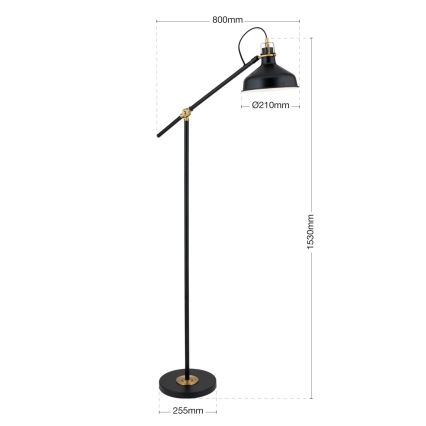Lampa podłogowa SCHILLER 1xE27/40W/230V czarna/brąz