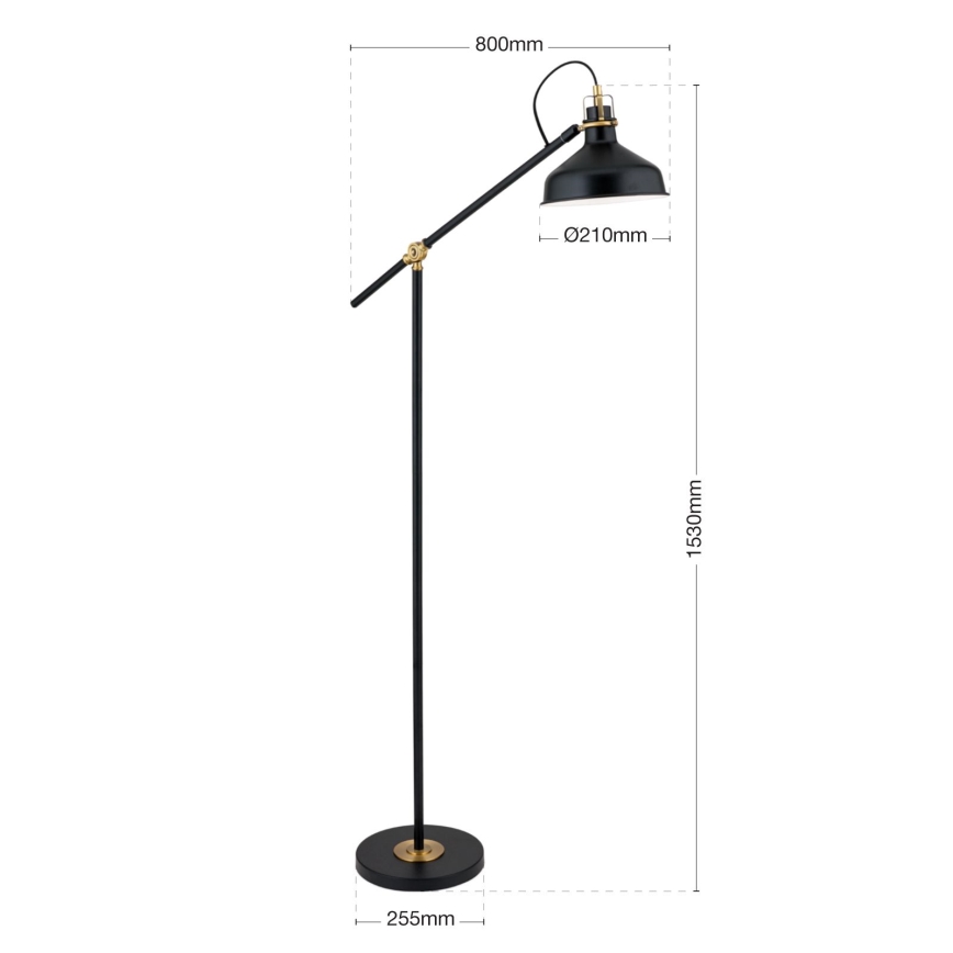 Lampa podłogowa SCHILLER 1xE27/40W/230V czarna/brąz