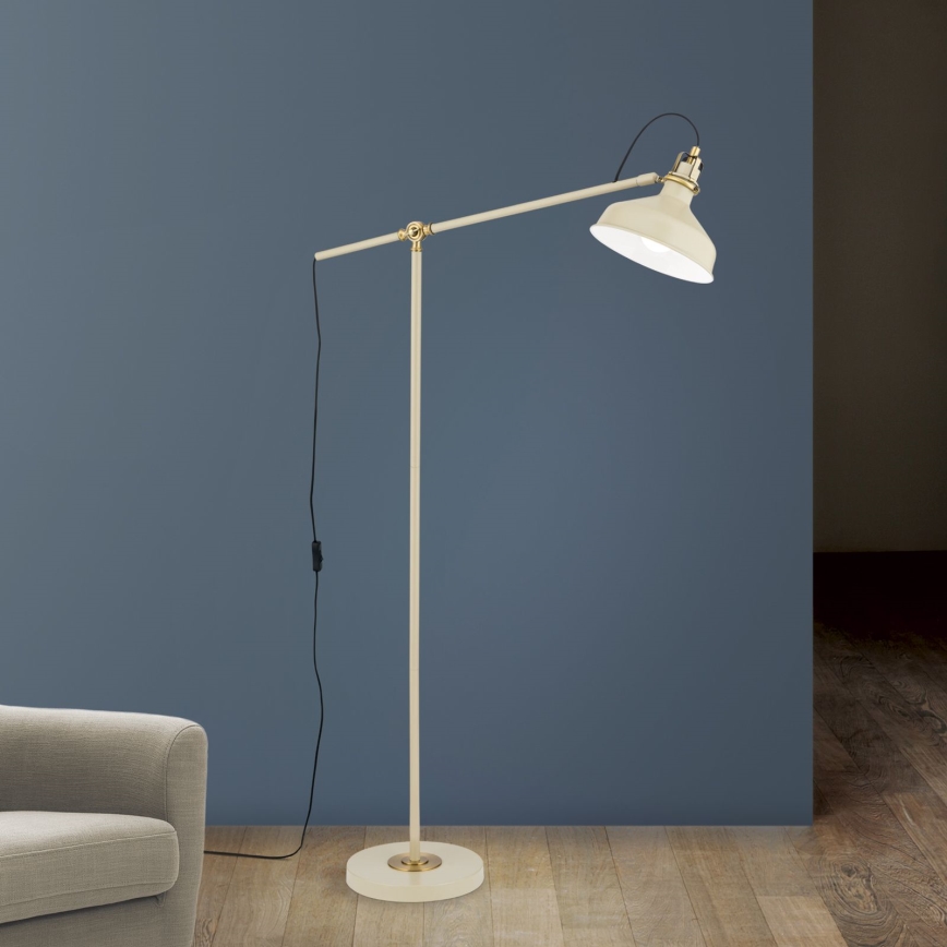 Lampa podłogowa SCHILLER 1xE27/40W/230V kremowa/brąz