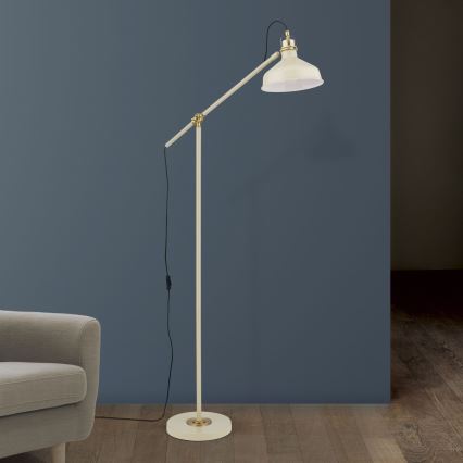 Lampa podłogowa SCHILLER 1xE27/40W/230V kremowa/brąz