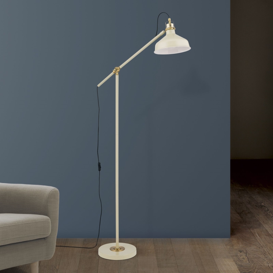 Lampa podłogowa SCHILLER 1xE27/40W/230V kremowa/brąz
