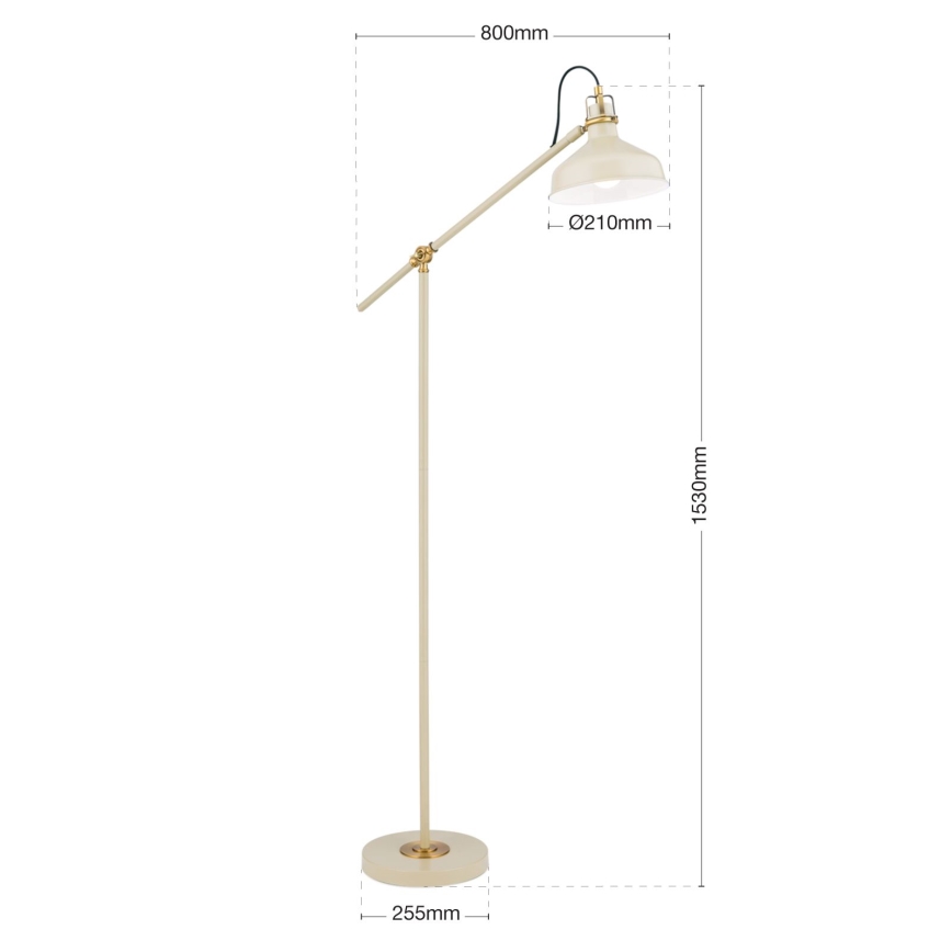 Lampa podłogowa SCHILLER 1xE27/40W/230V kremowa/brąz