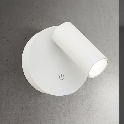 LED ściemnialny, ładowalny, dotykowy kinkiet ścienny punktowy LUXY LED/1W/5V 2200 mAh 2700/3000/4000K biały