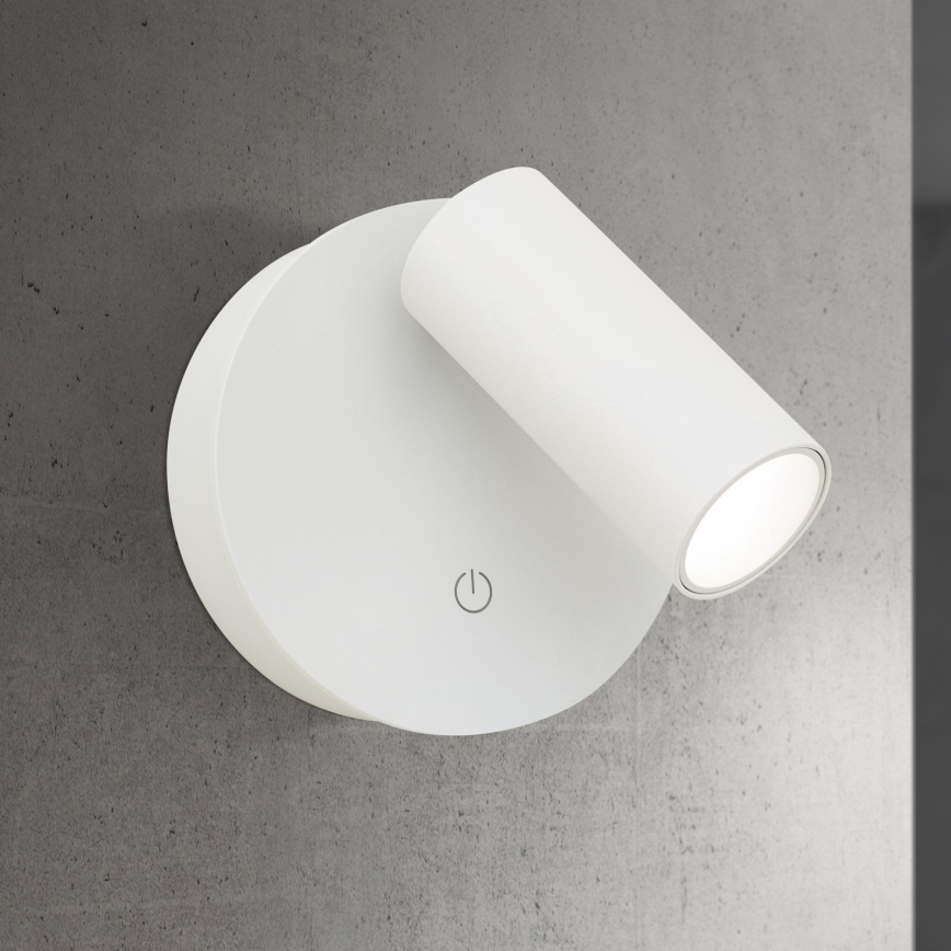 LED ściemnialny, ładowalny, dotykowy kinkiet ścienny punktowy LUXY LED/1W/5V 2200 mAh 2700/3000/4000K biały