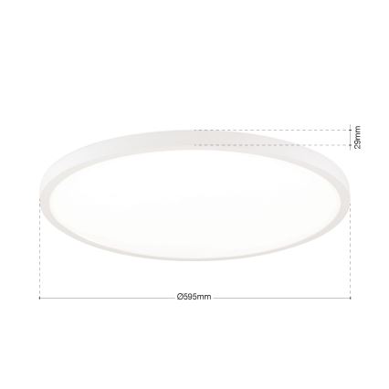 Ściemnialna oprawa sufitowa LED DISC/46W/230V 2700/3000/4000K śr. 60 cm biała