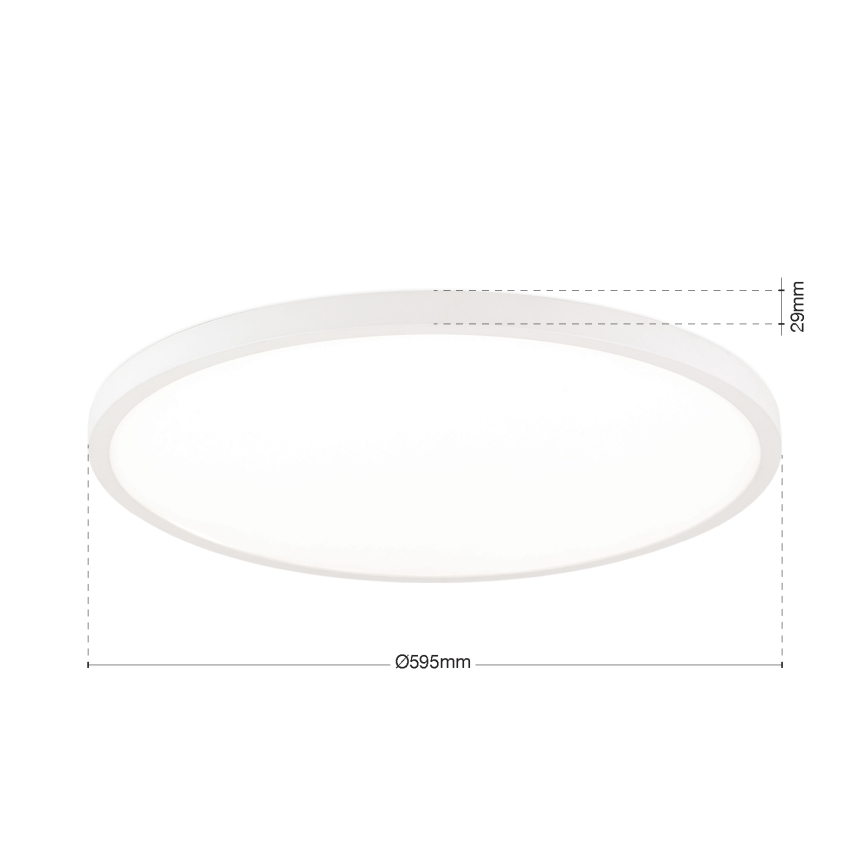 Ściemnialna oprawa sufitowa LED DISC/46W/230V 2700/3000/4000K śr. 60 cm biała