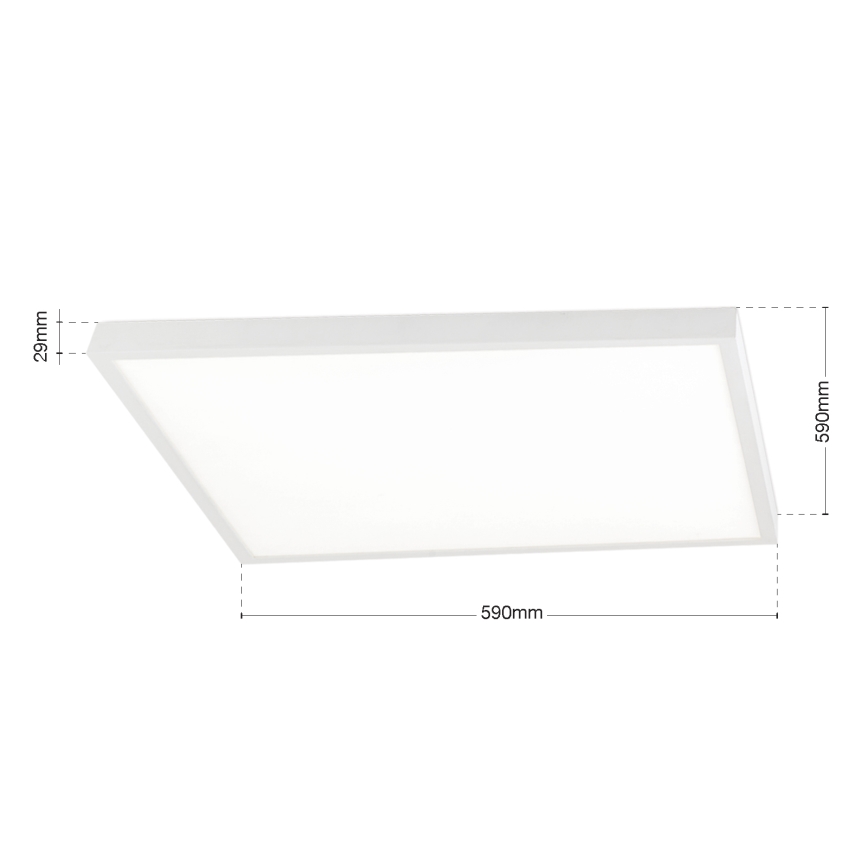 Ściemnialna oprawa sufitowa LED DISC 46W/230V 2700/3000/4000K 59x59 cm biała