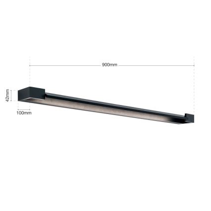 LED Łazienkowe oświetlenie lustra MARILYN LED/24W/230V 90 cm IP44 czarne
