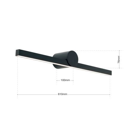 LED Łazienkowe oświetlenie lustra BEAUTY LED/12W/230V 61 cm IP54 czarny