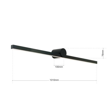 LED Łazienkowe oświetlenie lustra BEAUTY LED/24W/230V 101 cm IP54 czarny