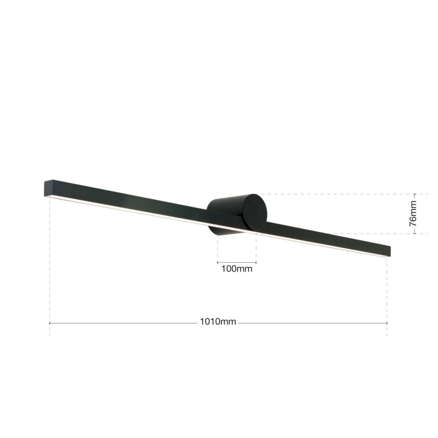 LED Łazienkowe oświetlenie lustra BEAUTY LED/24W/230V 101 cm IP54 czarny