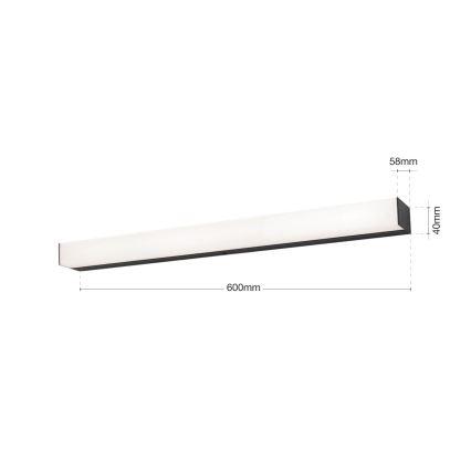 LED Łazienkowe oświetlenie lustra HORIZON LED/12W/230V 3000/4000K 60 cm IP44 czarne