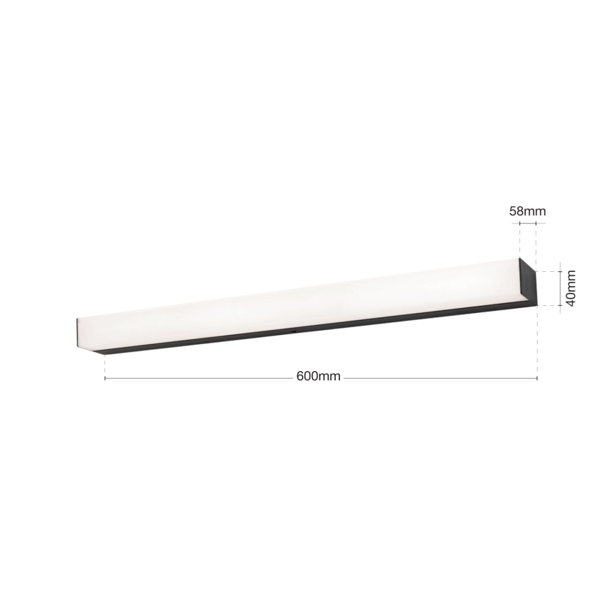 LED Łazienkowe oświetlenie lustra HORIZON LED/12W/230V 3000/4000K 60 cm IP44 czarne