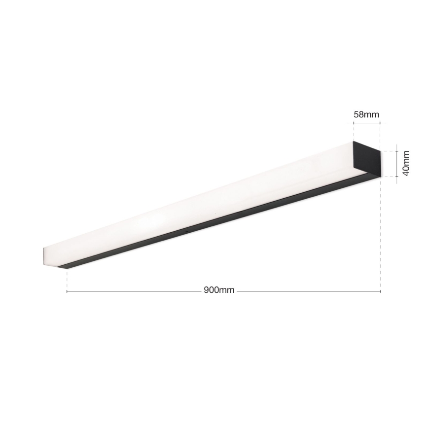 LED Łazienkowe oświetlenie lustra HORIZON LED/18W/230V 3000/4000K 90 cm IP44 czarne