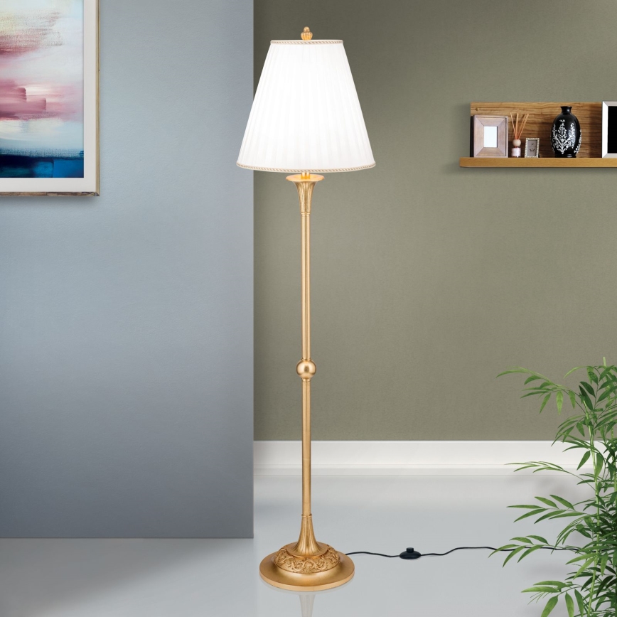 Lampa podłogowa FONSA 1xE27/60W/230V biały/złoty
