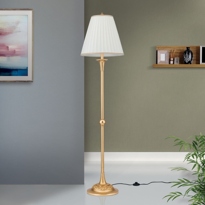 Lampa podłogowa FONSA 1xE27/60W/230V biały/złoty