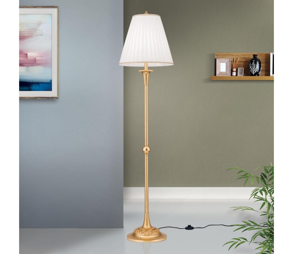 Orion Stl 12-1090/1 - Lampa podłogowa FONSA 1xE27/60W/230V biały/złoty
