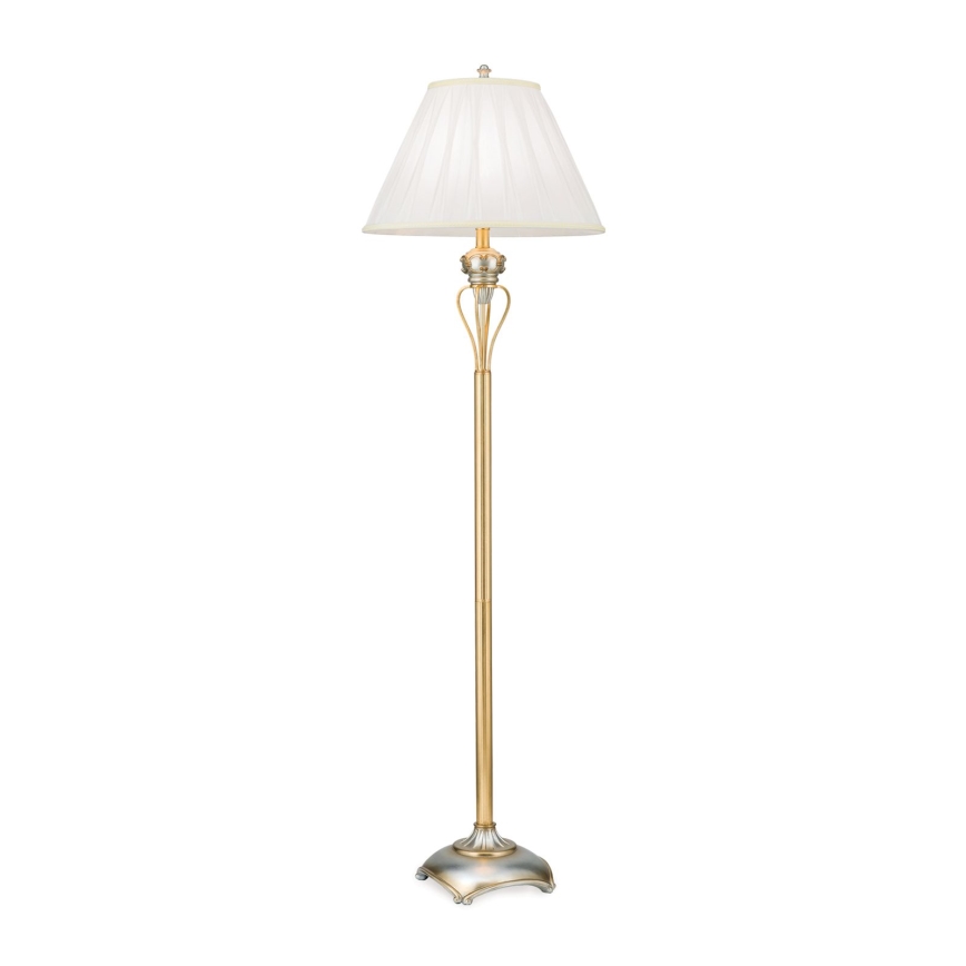 Lampa podłogowa TIZIA 1xE27/60W/230V biały/złoty/patyna