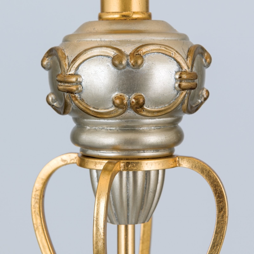 Lampa podłogowa TIZIA 1xE27/60W/230V biały/złoty/patyna