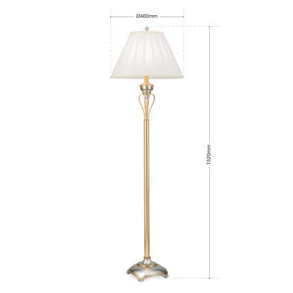 Lampa podłogowa TIZIA 1xE27/60W/230V biały/złoty/patyna