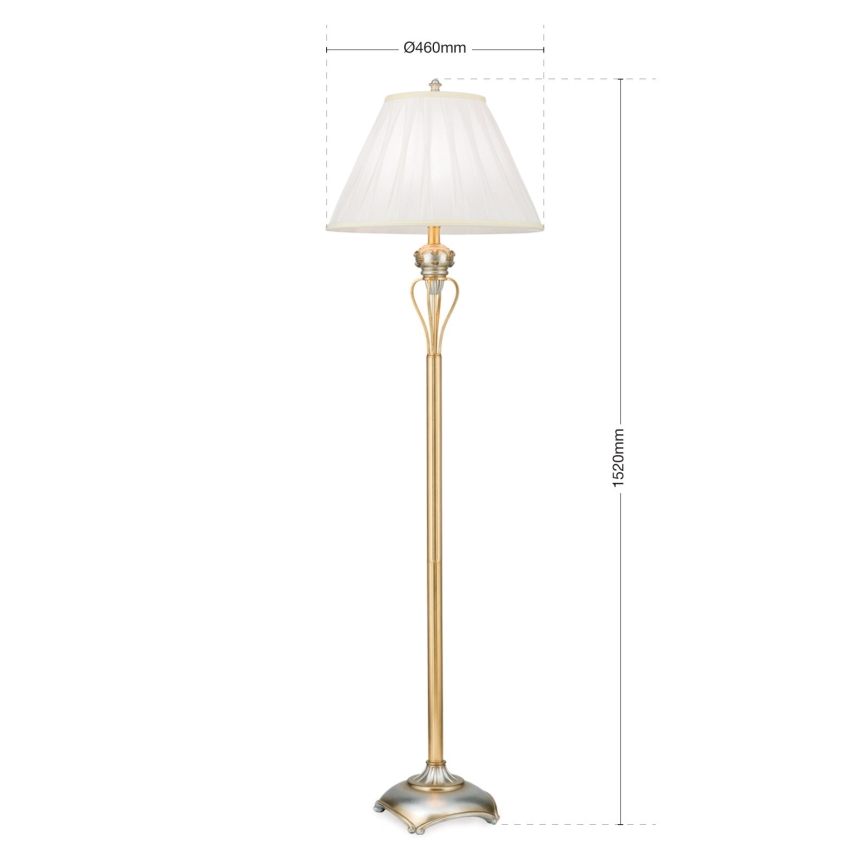 Lampa podłogowa TIZIA 1xE27/60W/230V biały/złoty/patyna
