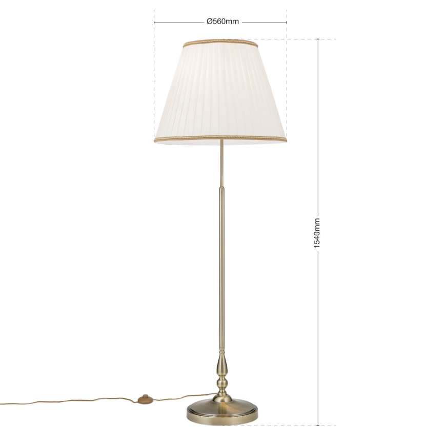 Lampa podłogowa TONIA 2xE27/60W/230V 154 cm biały/brąz