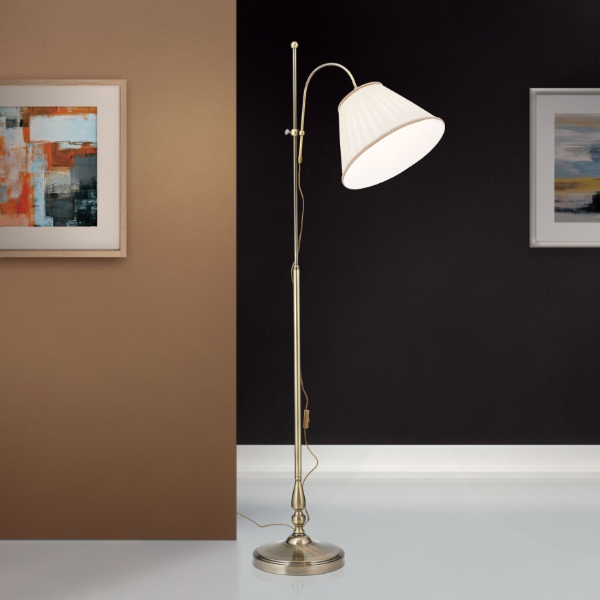 Lampa podłogowa TONIA 1xE27/60W/230V 183 cm biały/brąz