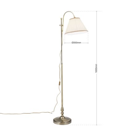 Lampa podłogowa TONIA 1xE27/60W/230V 183 cm biały/brąz