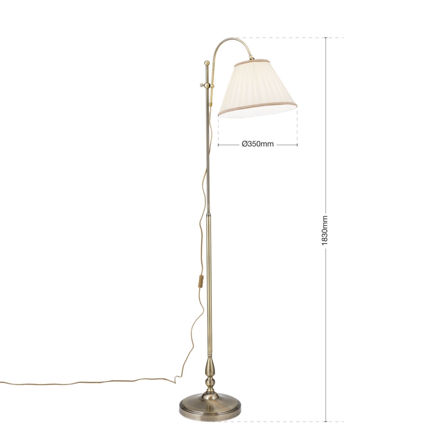 Lampa podłogowa TONIA 1xE27/60W/230V 183 cm biały/brąz