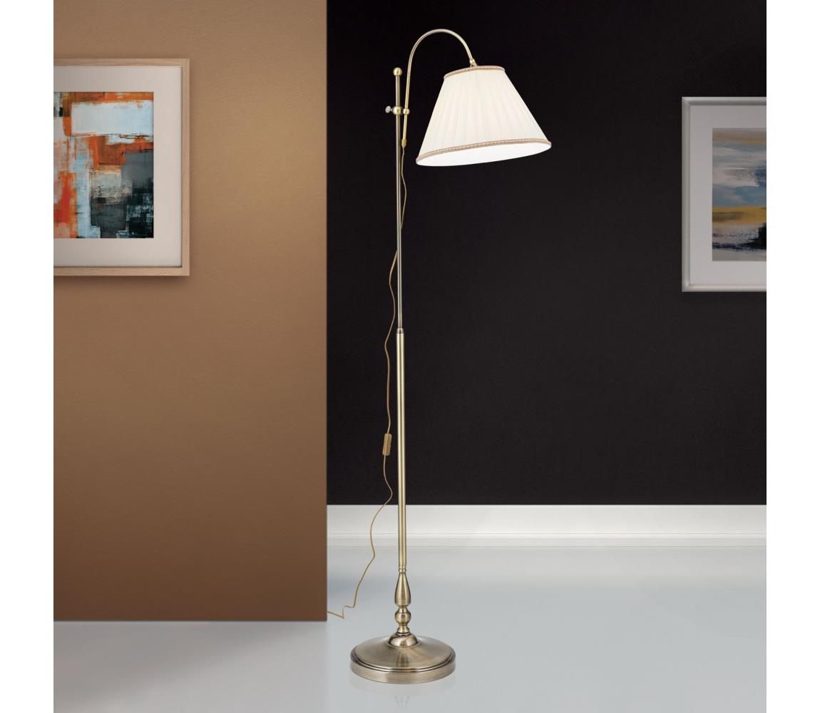 Orion Stl 12-1101/1 - Lampa podłogowa TONIA 1xE27/60W/230V 183 cm biały/brąz