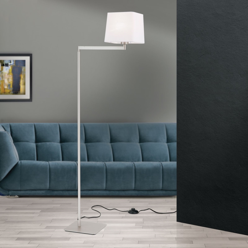 Lampa podłogowa CARLTON 1xE27/40W/230V biały/matowy chrom