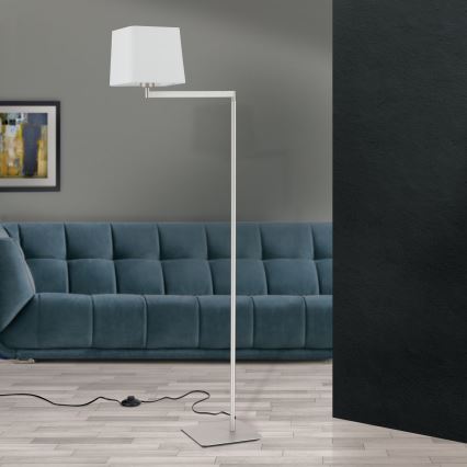 Lampa podłogowa CARLTON 1xE27/40W/230V biały/matowy chrom