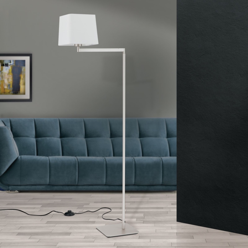 Lampa podłogowa CARLTON 1xE27/40W/230V biały/matowy chrom