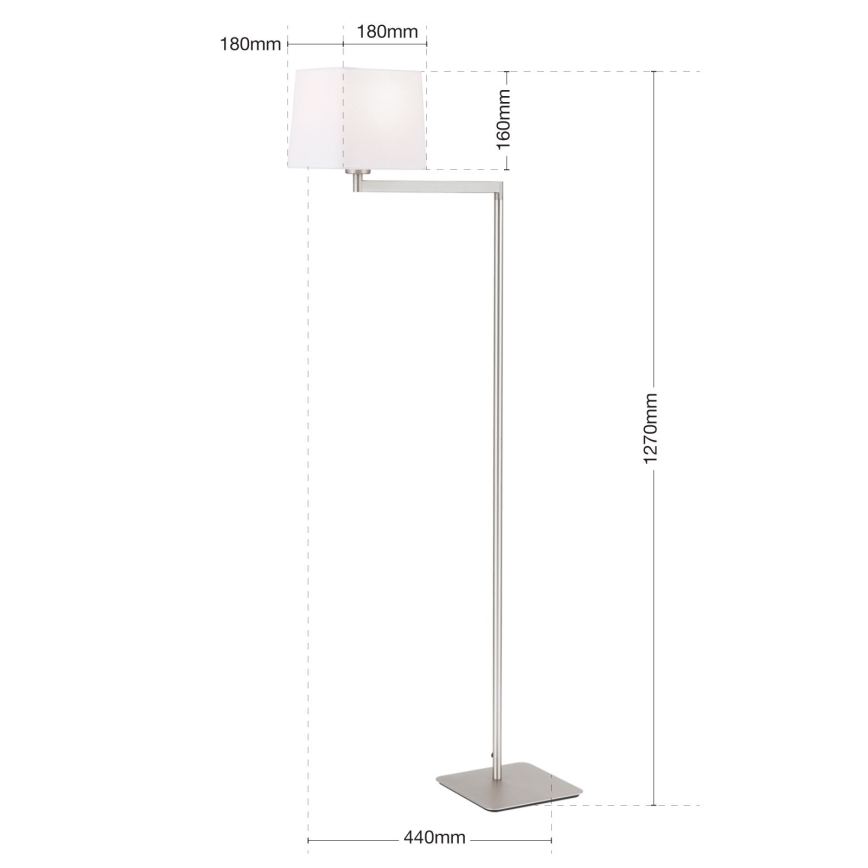 Lampa podłogowa CARLTON 1xE27/40W/230V biały/matowy chrom