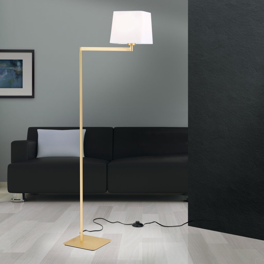 Lampa podłogowa CARLTON 1xE27/40W/230V biały/złoty