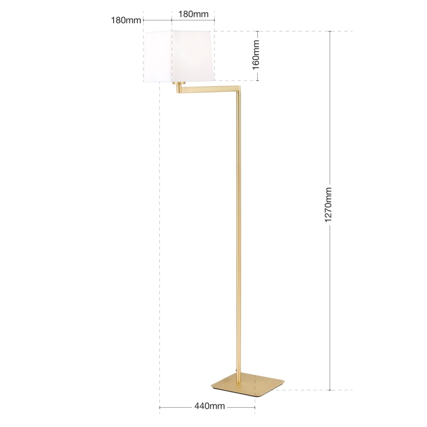 Lampa podłogowa CARLTON 1xE27/40W/230V biały/złoty