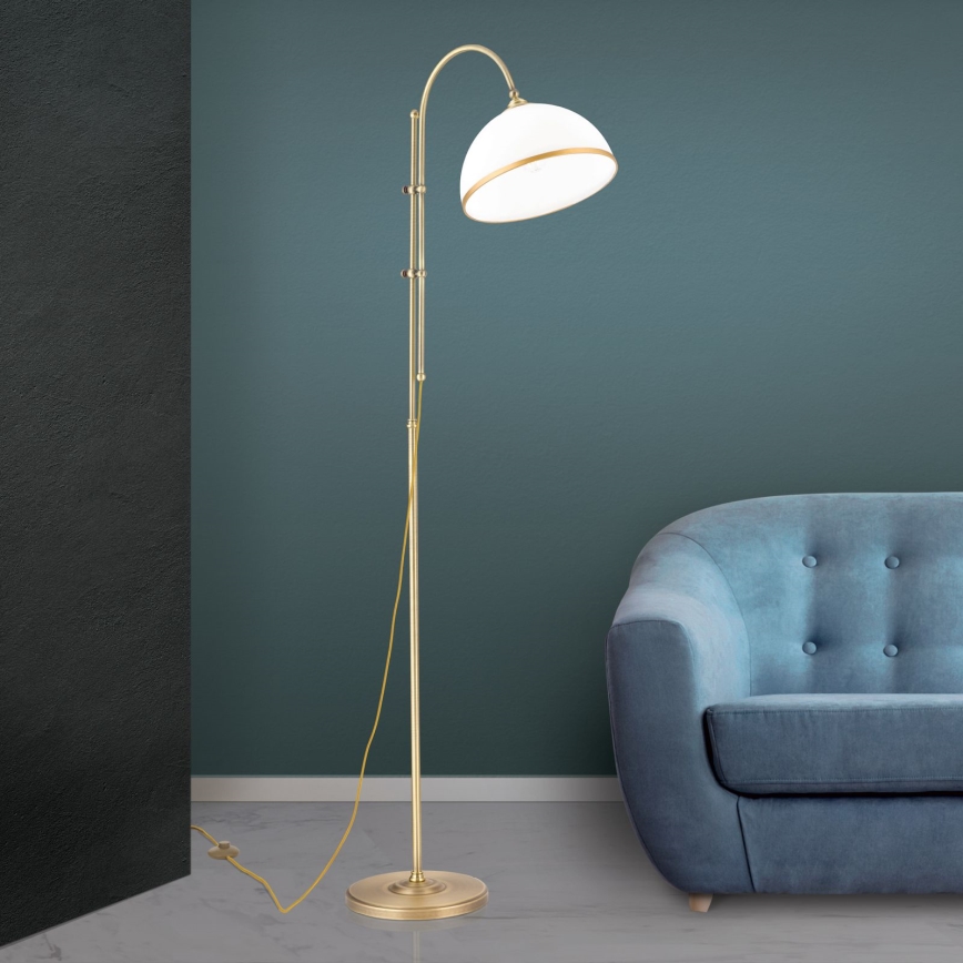 Lampa podłogowa OLD LAMP 1xE27/40W/230V biały/mosiądz