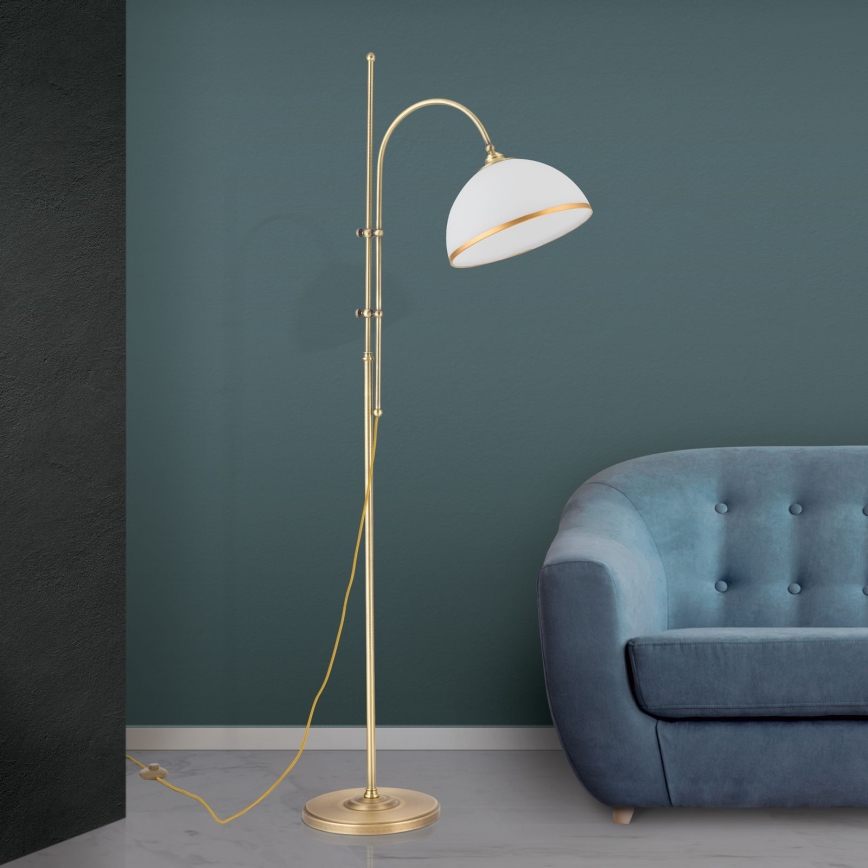 Lampa podłogowa OLD LAMP 1xE27/40W/230V biały/mosiądz