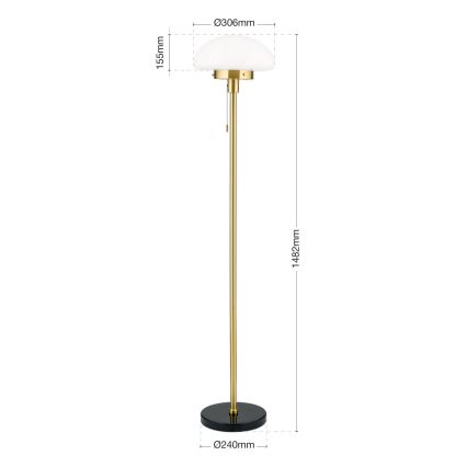 Lampa podłogowa SPARTA 1xE27/40W/230V złoty/czarny