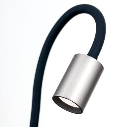 LED Elastyczna lampa stołowa z klipsem KURT LED/5W/230V srebrna