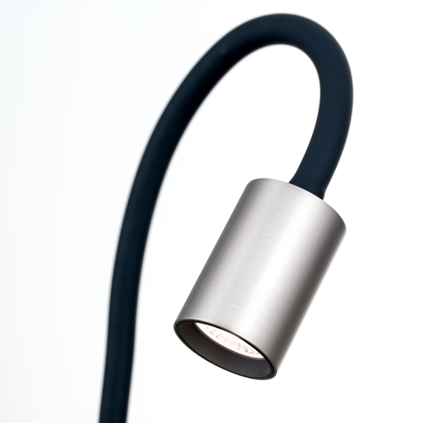 LED Elastyczna lampa stołowa z klipsem KURT LED/5W/230V srebrna